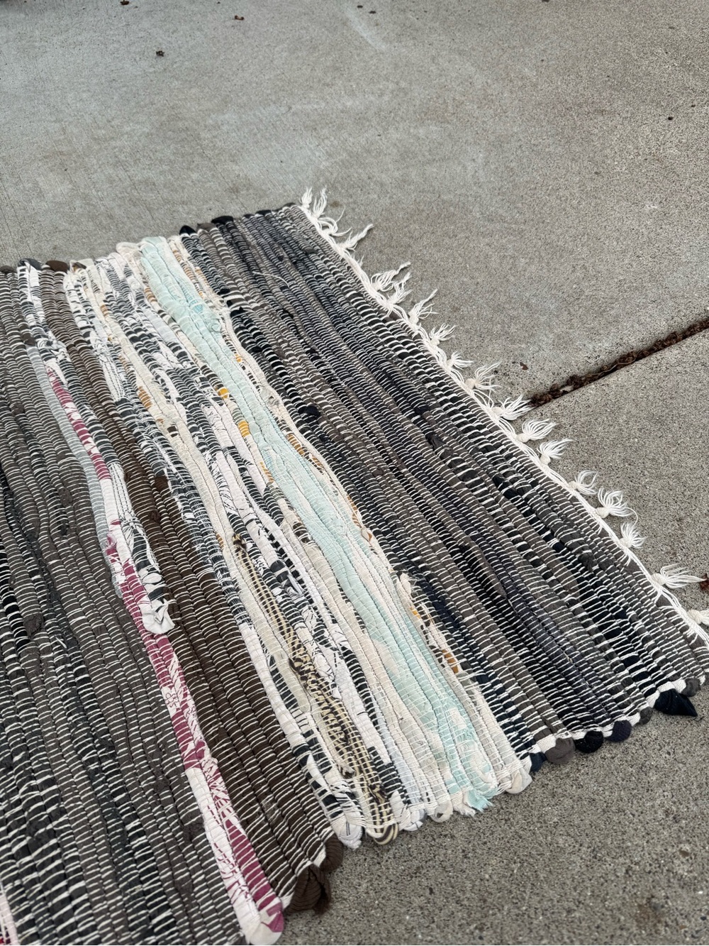 Multi-Color Woven Cotton Rag Rug - Picture 5 of 5